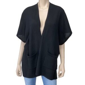 Phenix Cardigan Womens One Size Black Short Sleeve Cashmere Shrug NWT